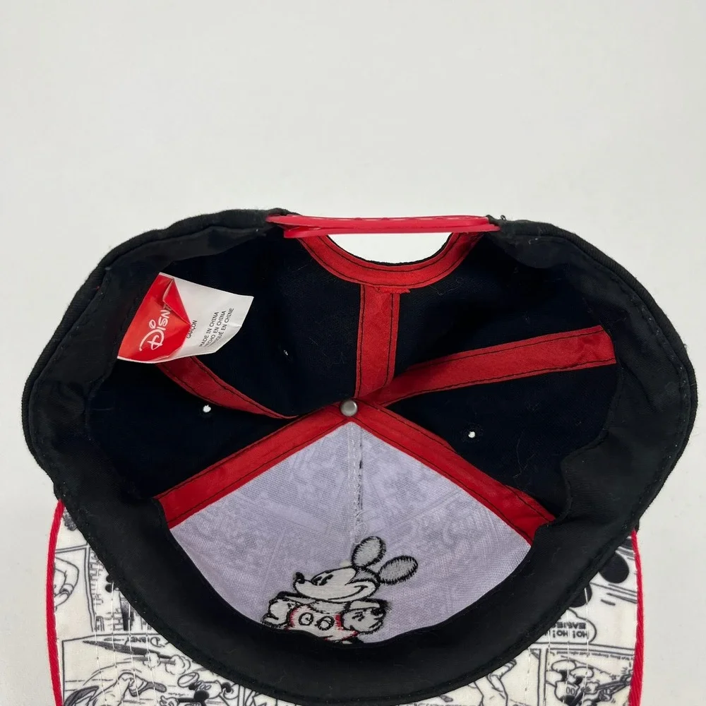 Disney Mickey Mouse Boys Comic Strip Snapback Hat Black Red White